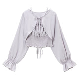 【メール便】コンパクトボレロ×キャミSETブラウス