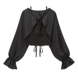 【メール便】コンパクトボレロ×キャミSETブラウス