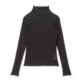 【メール便】シンプルシアーハイネックトップス