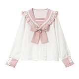 セーラーレースビジューブラウス