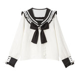 セーラーレースビジューブラウス