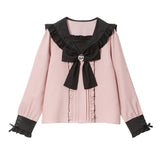 セーラーレースビジューブラウス