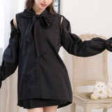 マルチwayボウタイリボンシャツワンピース