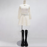 ハート開き×ビジューギャルシャギーニットトップス