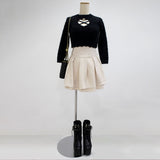 ハート開き×ビジューギャルシャギーニットトップス