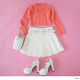 ハート開き×ビジューギャルシャギーニットトップス