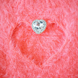 ハート開き×ビジューギャルシャギーニットトップス