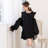 マルチwayビッグ襟シャツワンピース