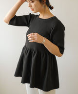 リブペプラムトップス【ニット】