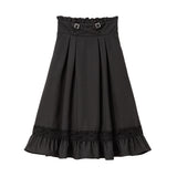 裾レーストリムクロスベルトスカート