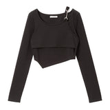 アシンメトリーレイヤードカットソー