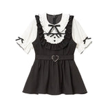 お茶会フリルハートリボンワンピース