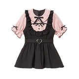 お茶会フリルハートリボンワンピース