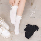 【メール便】シンプルレースフリルショートソックス