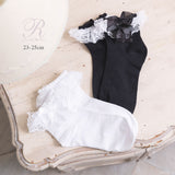 【メール便】リボンレースフリルショートソックス