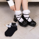 【メール便】リボンレースフリルショートソックス