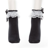 【メール便】リボンレースフリルショートソックス