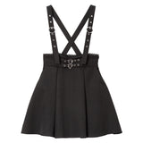 ダブルハートバックルサスペンダー付きスカート