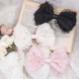 チュールフリルリボンバレッタ