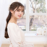 チュールフリルリボンバレッタ