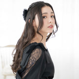 チュールフリルリボンバレッタ