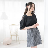 チュールフリルリボンバレッタ