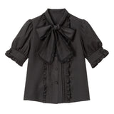 レースふちどりリボンボウタイブラウス