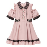 キラキラビジューオフショルフリルワンピース