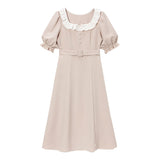 フリル襟ガーリーフレアワンピース