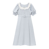 フリル襟ガーリーフレアワンピース