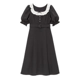 フリル襟ガーリーフレアワンピース