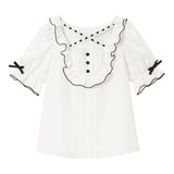 【メール便】レースクロスバラメイドブラウス