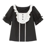 【メール便】レースクロスバラメイドブラウス