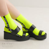 【メール便】ラインアクセントネオンカラーソックス 【靴下】