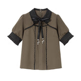 【メール便】薔薇胸元開きブラウス