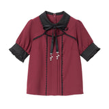 【メール便】薔薇胸元開きブラウス