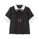 【メール便】薔薇胸元開きブラウス