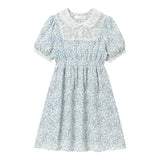 アソート柄ヨークレースおめかしレトロワンピース