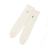 【メール便】マーガレット刺繍シアーソックス