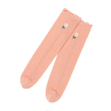 【メール便】マーガレット刺繍シアーソックス