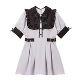 レース重ねハートバックルベルトワンピース