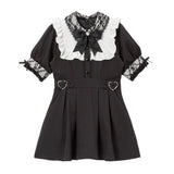 レース重ねハートバックルベルトワンピース