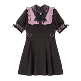 レース重ねハートバックルベルトワンピース