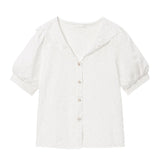 【メール便】フワラーレースコットンブラウス