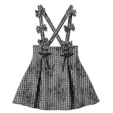 レース重ねサスペンダーリボンレースアップスカート