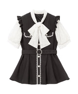 ボウタイレースビジューベルトワンピース