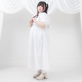 ナローリボンショルダーフリルワンピース