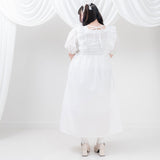 ナローリボンショルダーフリルワンピース