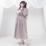 ナローリボンショルダーフリルワンピース