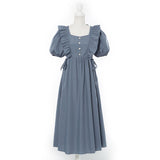 ナローリボンショルダーフリルワンピース